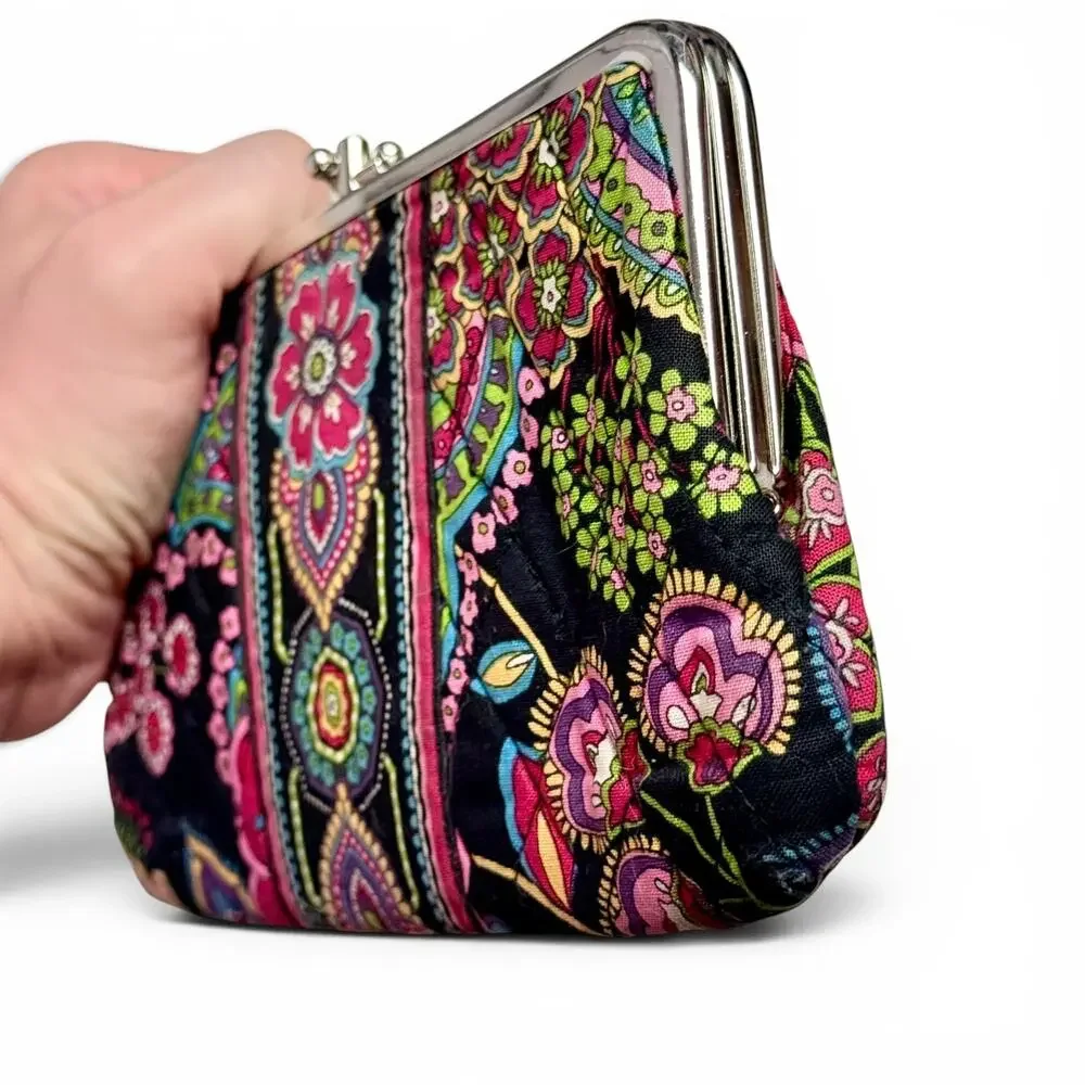 Vera Bradley Symphony in Hue Double Kiss Lock Multi Pocket Quilted Clutch